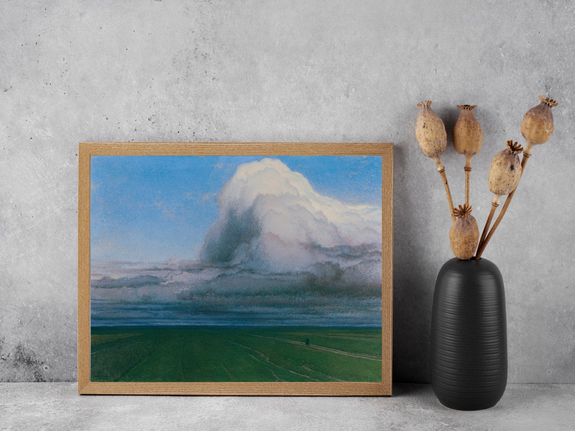 Vallotton Dramatic Storm Cloud Green Field Landscape Art Poster - Image 4
