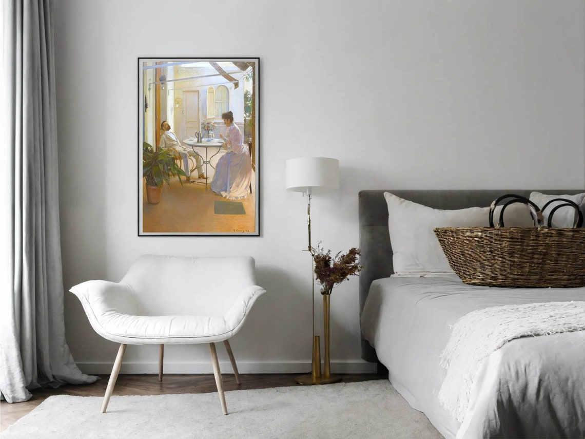 Ramon Casas Open Air Interior Sunlit Terrace Couple Painting Poster - Image 2