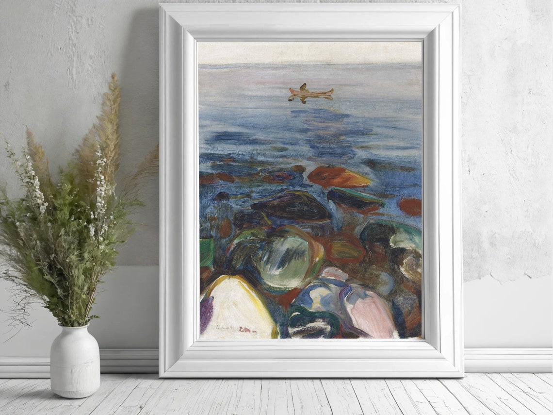 Edvard Munch Rowing Boat on the Sea Expressionist Water Poster - Image 2