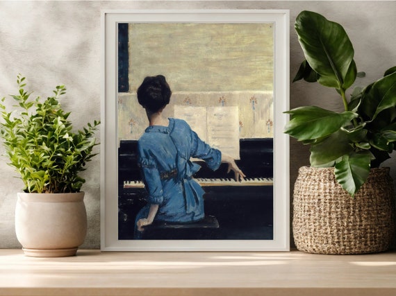 The Keynote By William Merritt Chase Vintage Woman Portrait Painting Moody Art Print Victorian Light Academia Decor
