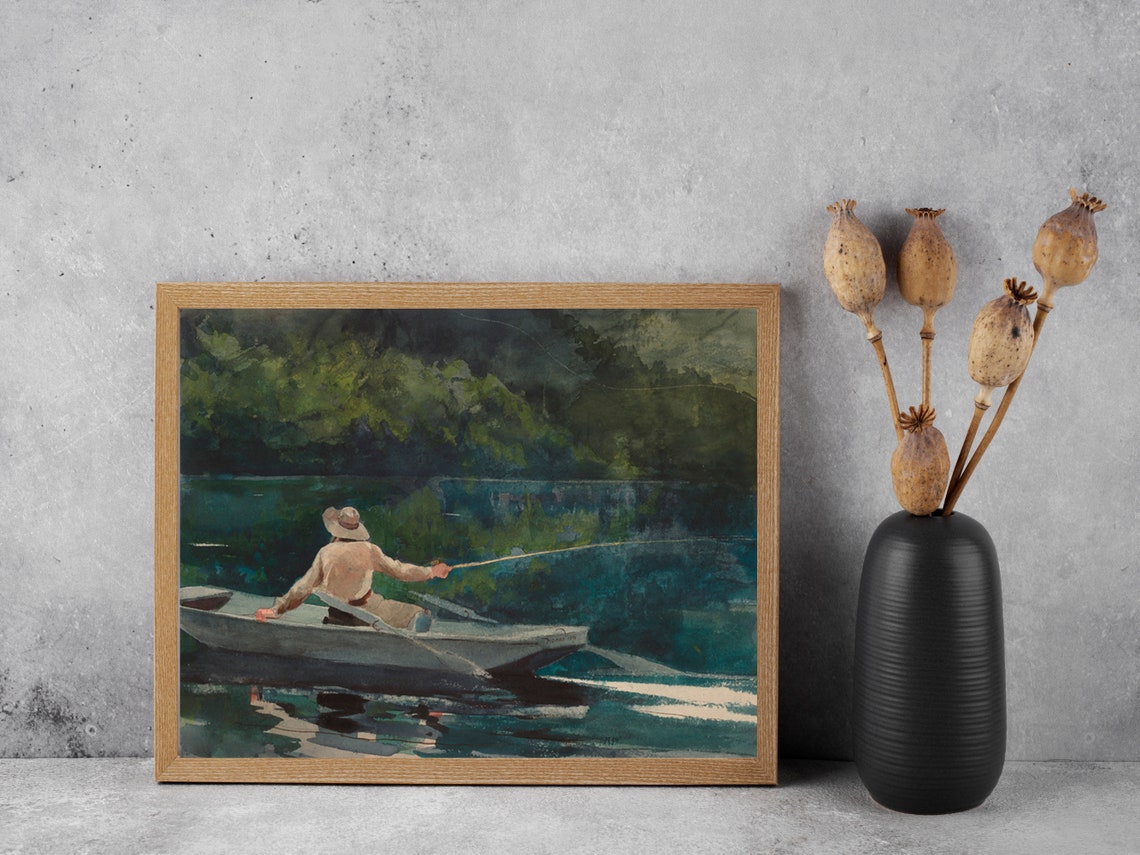 Winslow Homer The Guide Adirondack Canoe Fly Fishing Art Poster - Image 6