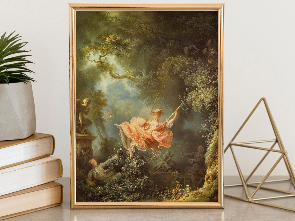 Jean Honore Fragonard The Swing Rococo Garden Romance Painting Poster