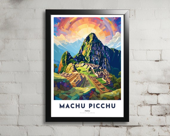 Machu Picchu Travel Poster Of Peru Art Nouveau Gift For Lover Of Machu Picchu Peru Wall Art Decor Of Andes Painting