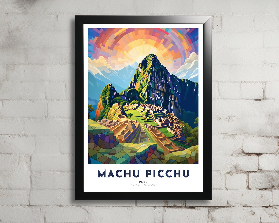 Machu Picchu Travel Poster Of Peru Art Nouveau Gift For Lover Of Machu Picchu Peru Wall Art Decor Of Andes Painting