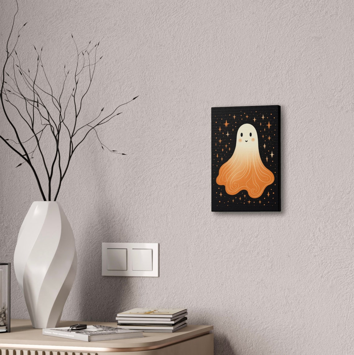 Cute Ghost Print Halloween Decor Cottagecore Spooky Halloween Wall Art - Image 3