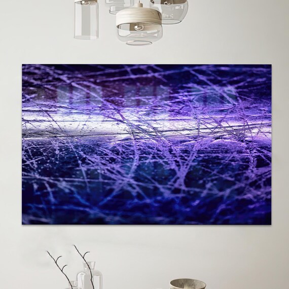 Purple Abstract Ice Texture Art Scratches Light Lines Modern Poster
