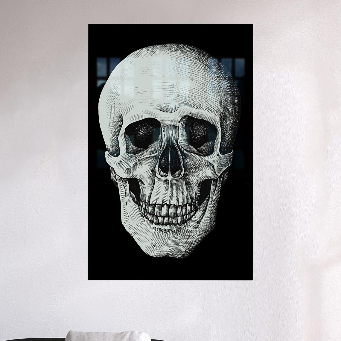 Loft Wall Decoration Bohemian Decor Art Skull Tempered Glass Modern Kitchen Horror Housewarming Gift