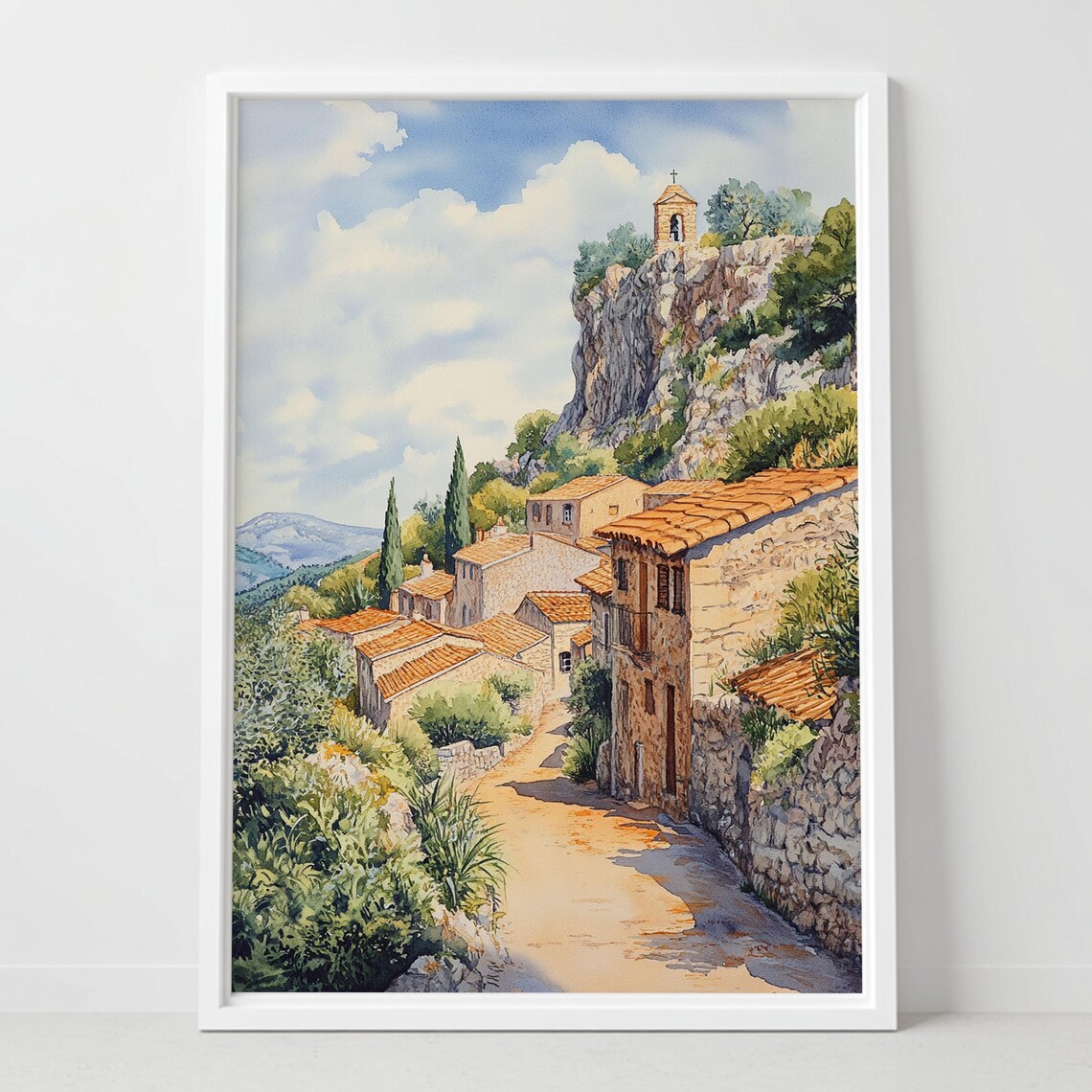 Moustiers-Sainte-Marie France Art Print, Provence Village Scene