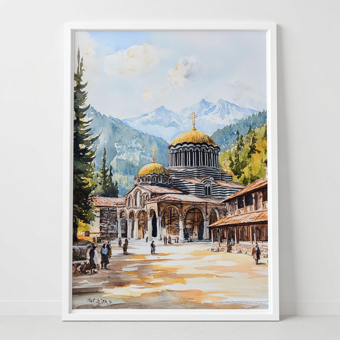 Rila Monastery Print, Bulgaria Travel Poster