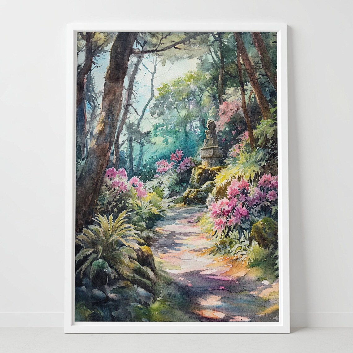 Lost Gardens of Heligan Cornwall Woodland Path Rhododendron Poster