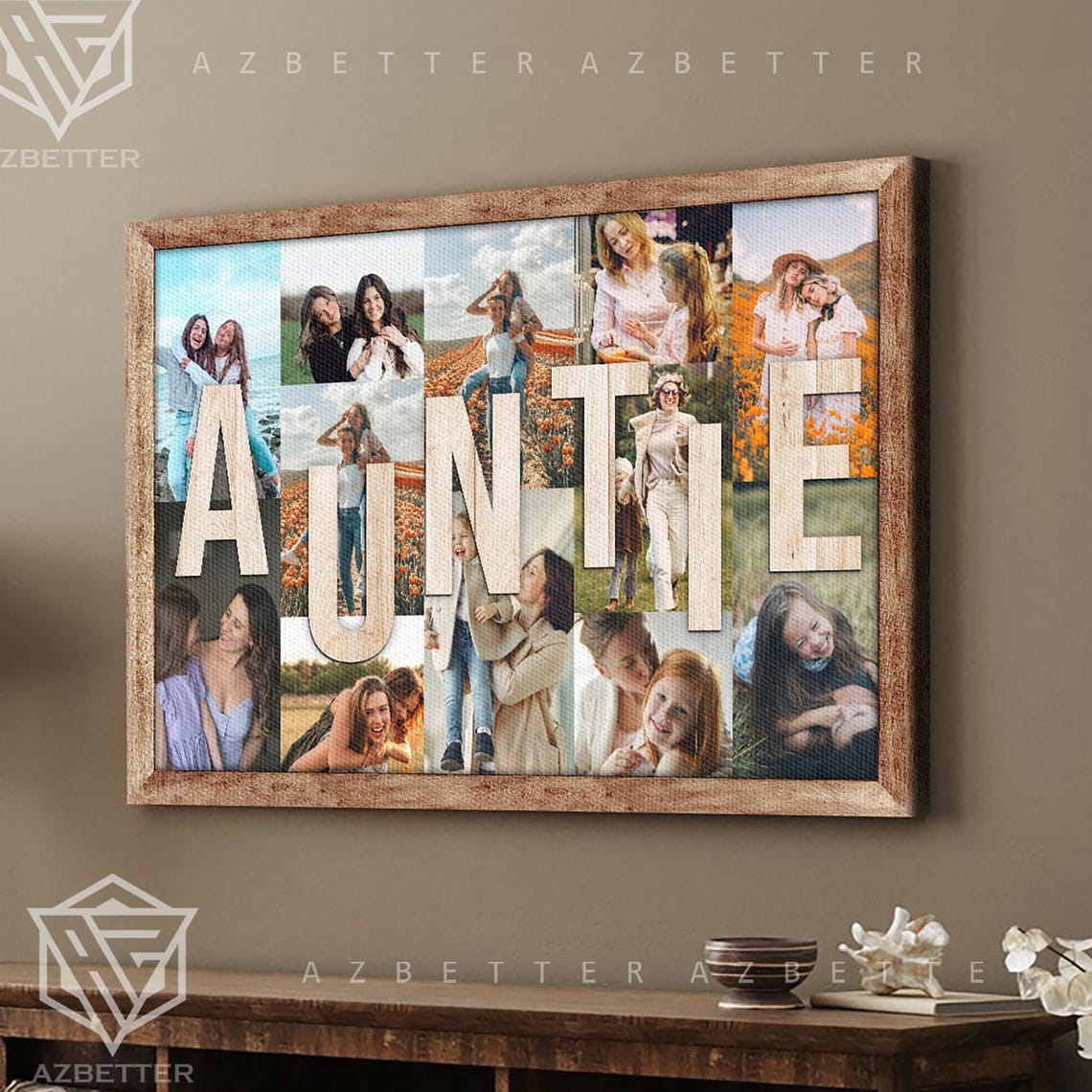 Auntie Photo Collage Personalized Gift For Aunts Family Memory Poster