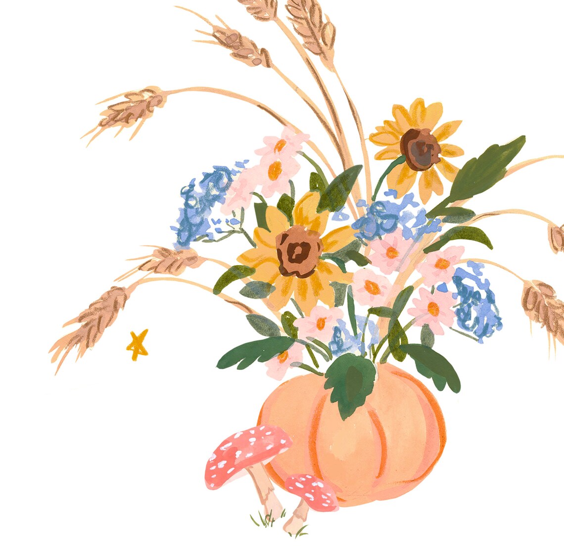 Fall Floral Arrangement Art Print, Hello Fall - Image 4