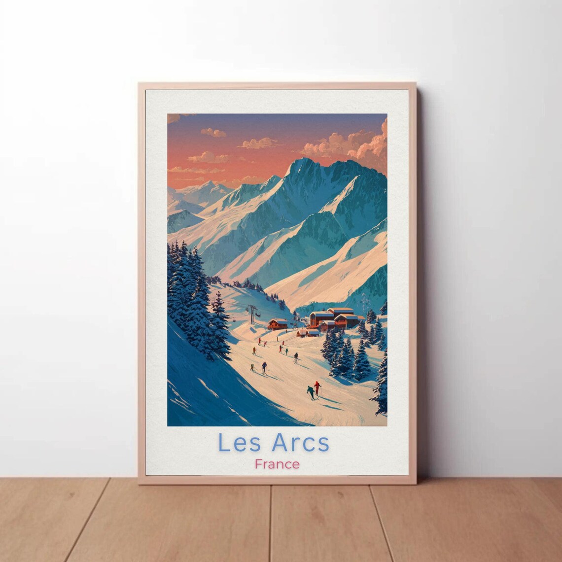 Les Arcs Vintage France Ski Travel Poster
