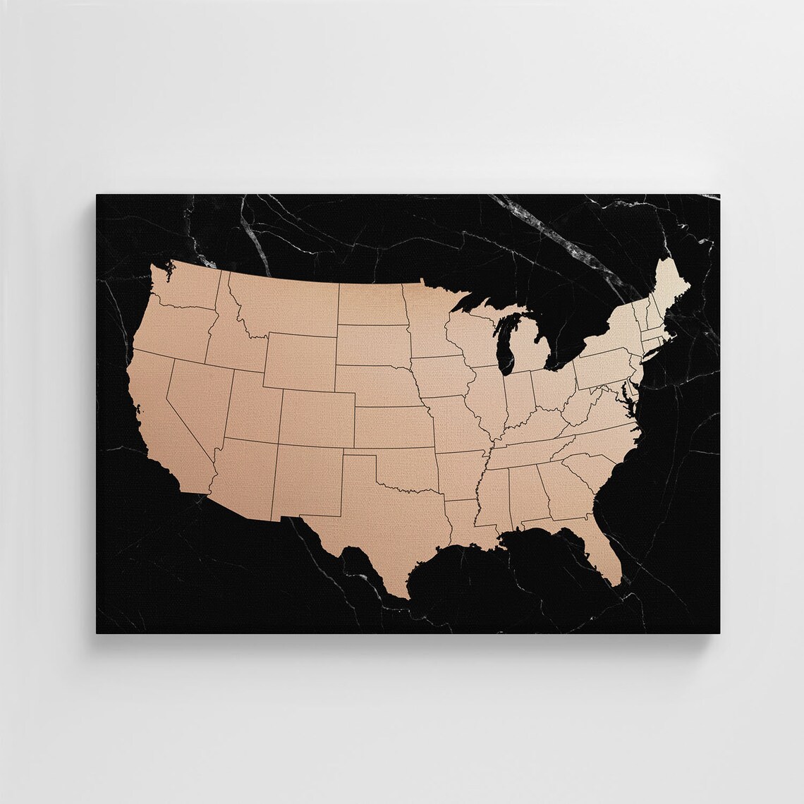 Marble United States Of America Illustration, Home Decor