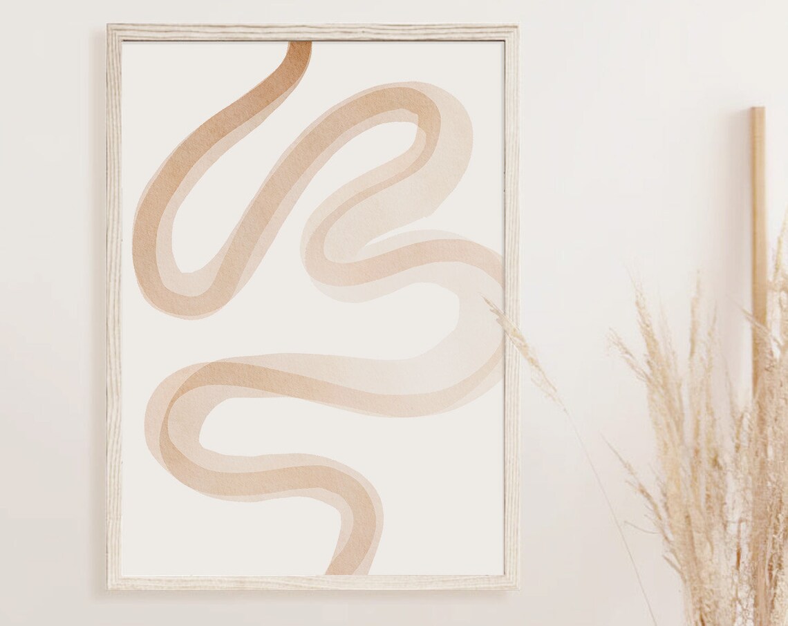 Minimalist Geometric Watercolor Beige Art Print