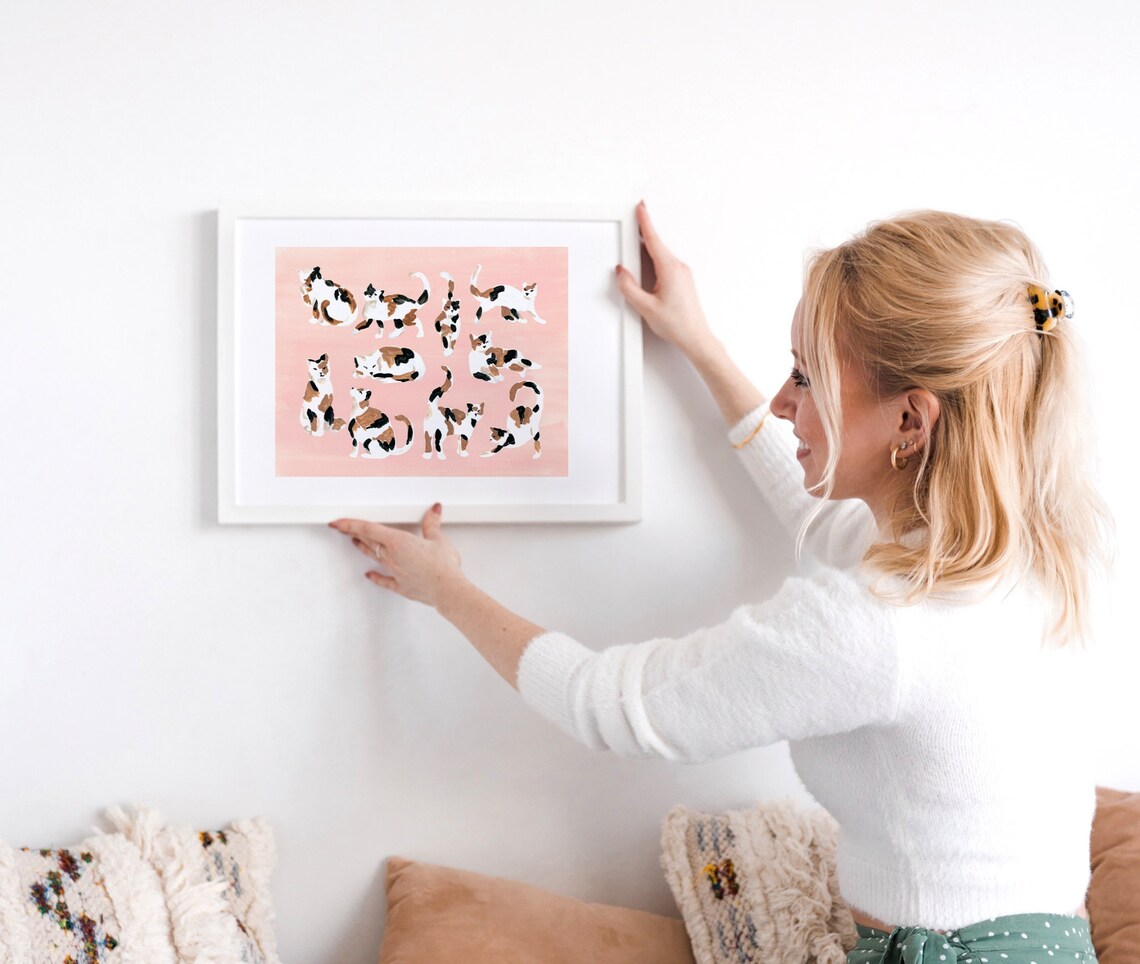 Calico Cat Art Print, Fun Cat Illustration - Image 2