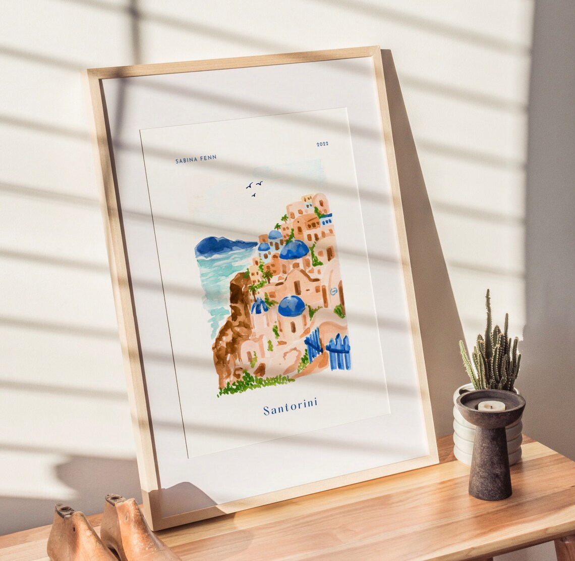 Greece Travel Poster, Santorini Coastal Art - Image 3
