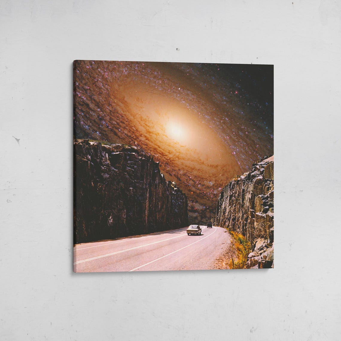 Intergalactic Highway Galaxy Road Cars Cosmic Surreal Collage Wall Art - Image 3