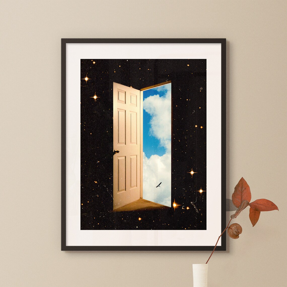 The Portal Retro Futuristic Cosmic Collage Art Print - Image 3