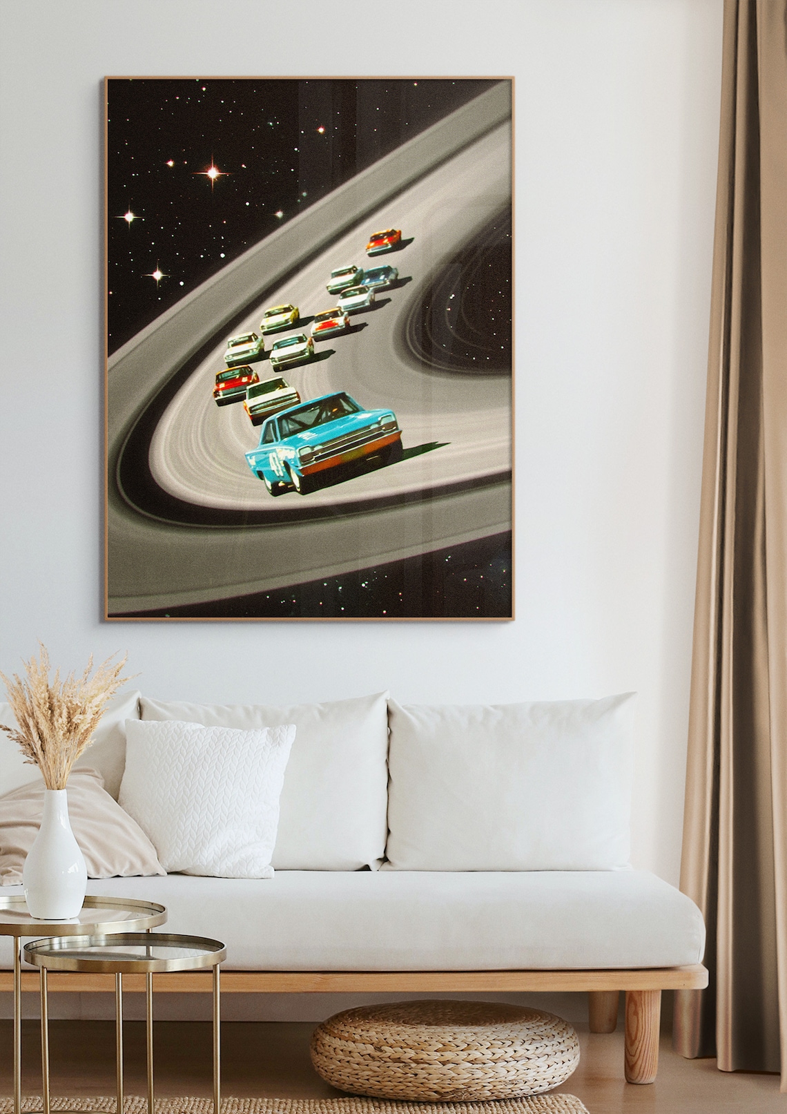 Saturn Race Retro Futurism Space Collage Art Print - Image 2