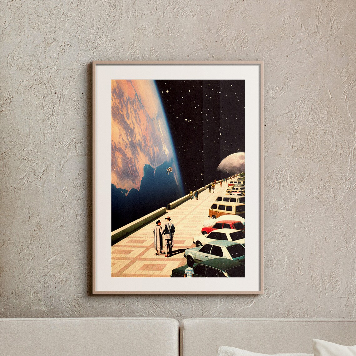 Space Promenade Futuristic Vintage Sci-Fi Art Print - Image 2