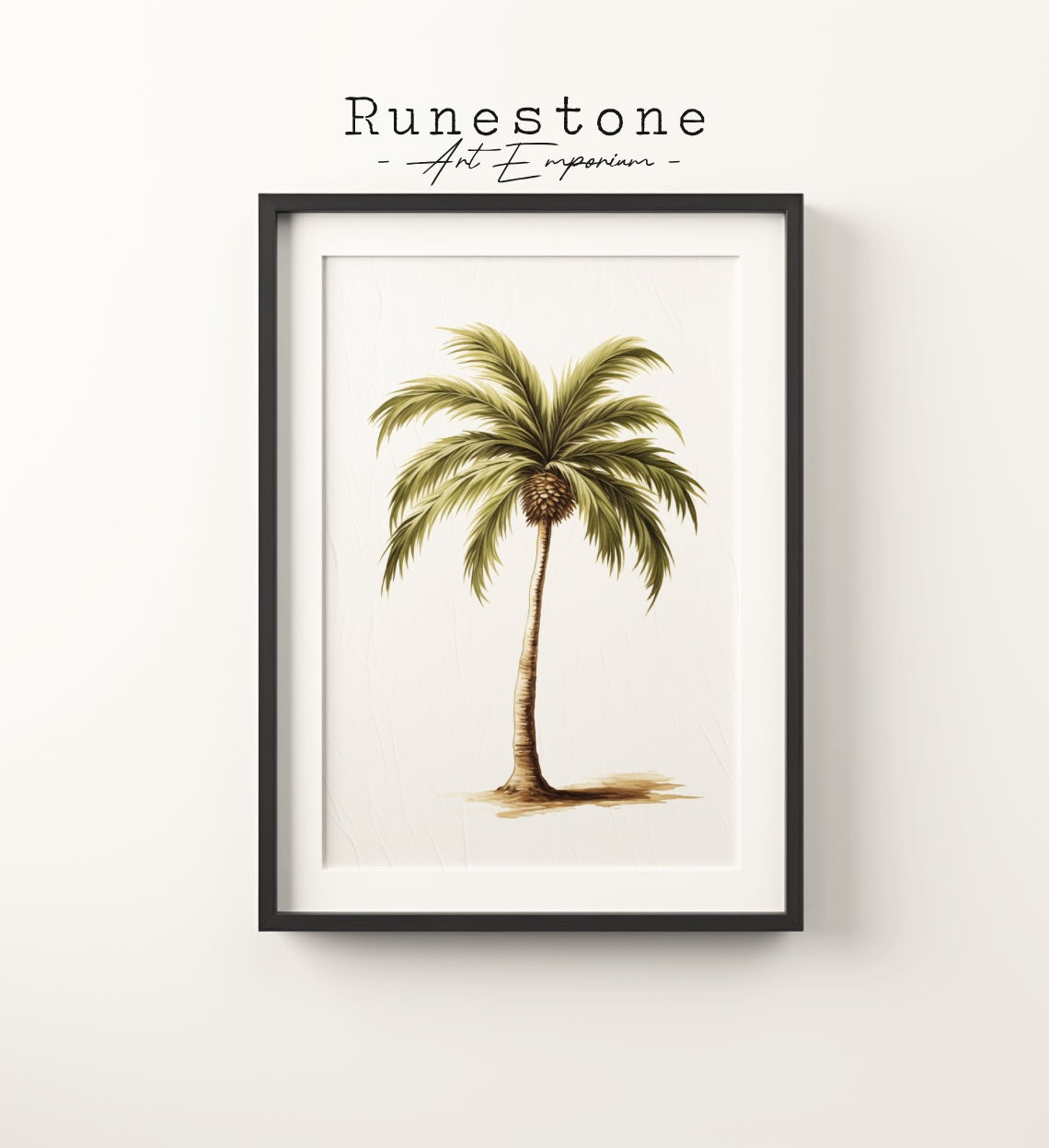 Vintage Palm Tree Sketch Print Tropical Boho Wall Art Minimalist Bohemian Hand Drawn