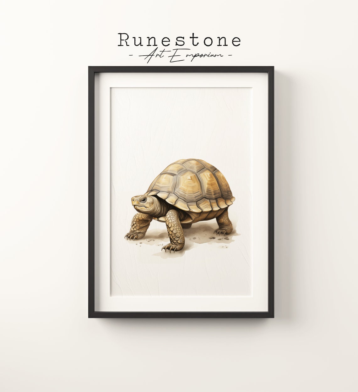 Vintage Tortoise Sketch Tropical Boho Wall Art Minimalist Bohemian Hand Drawn Reptile Print