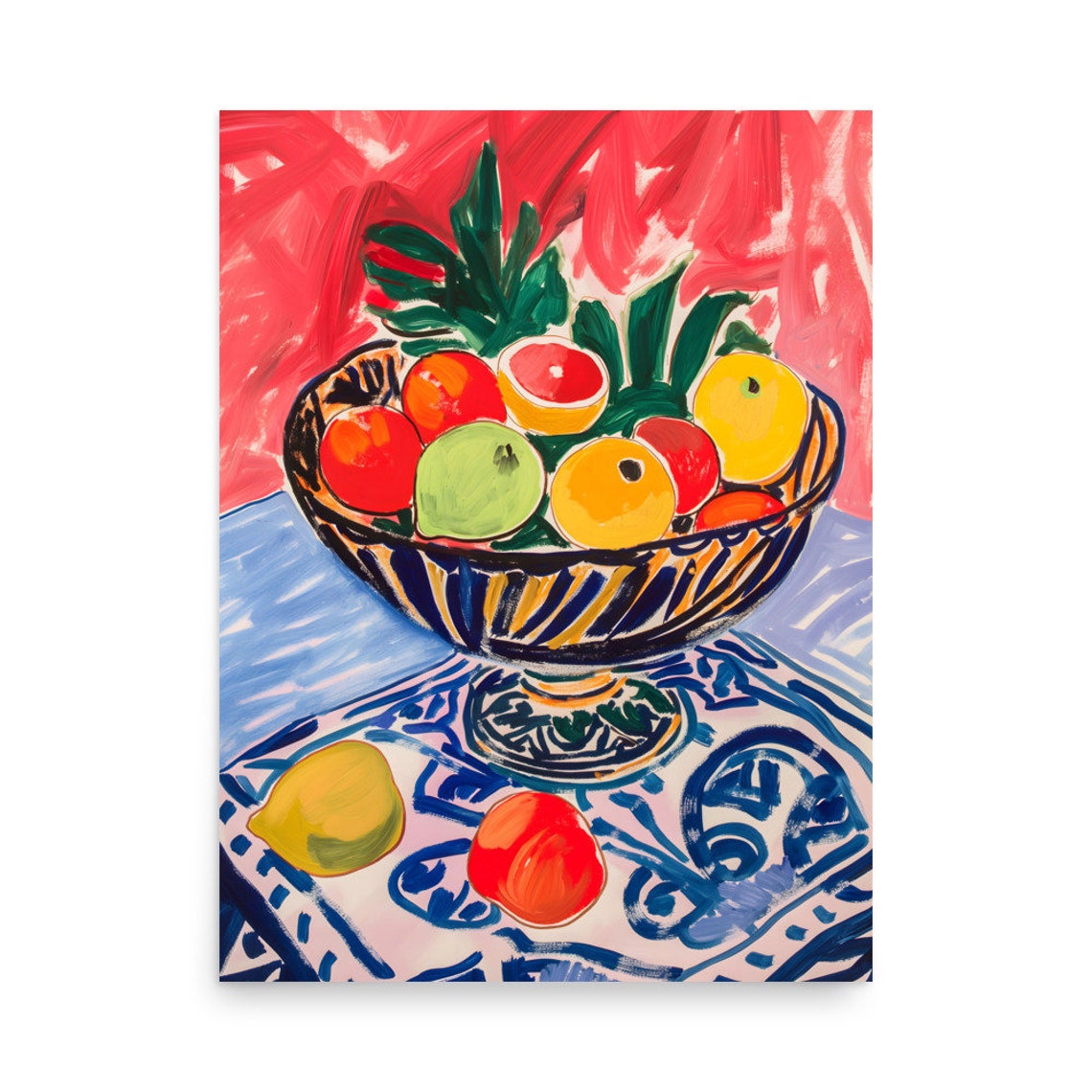 Henri Matisse Style Fruit Bowl Fauvist Still Life Vibrant Poster - Image 4