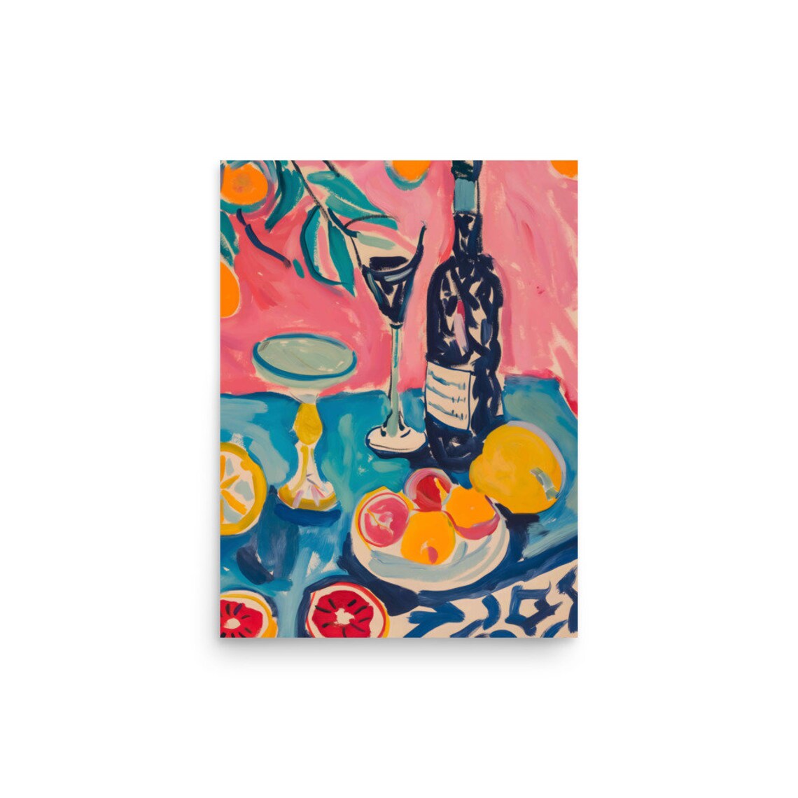 Matisse Fruit and Wine Still Life Poster, Modern Art - Image 2