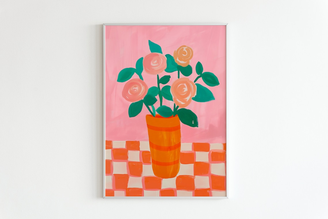 Matisse Flower Market Poster, Retro Botanical Art Print