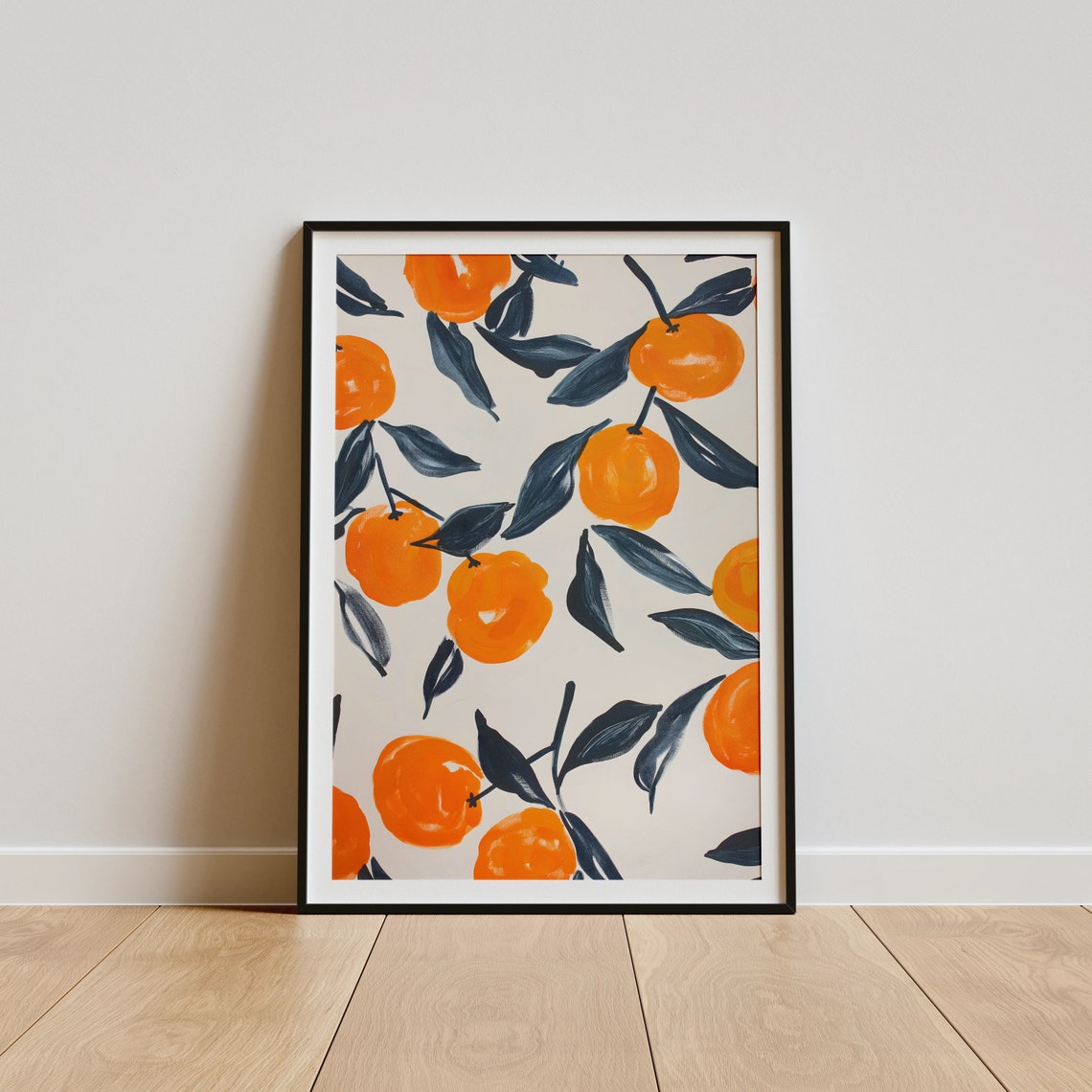 Orange Citrus Fruit Pattern Kitchen Decor Matisse Style Wall Art - Image 4