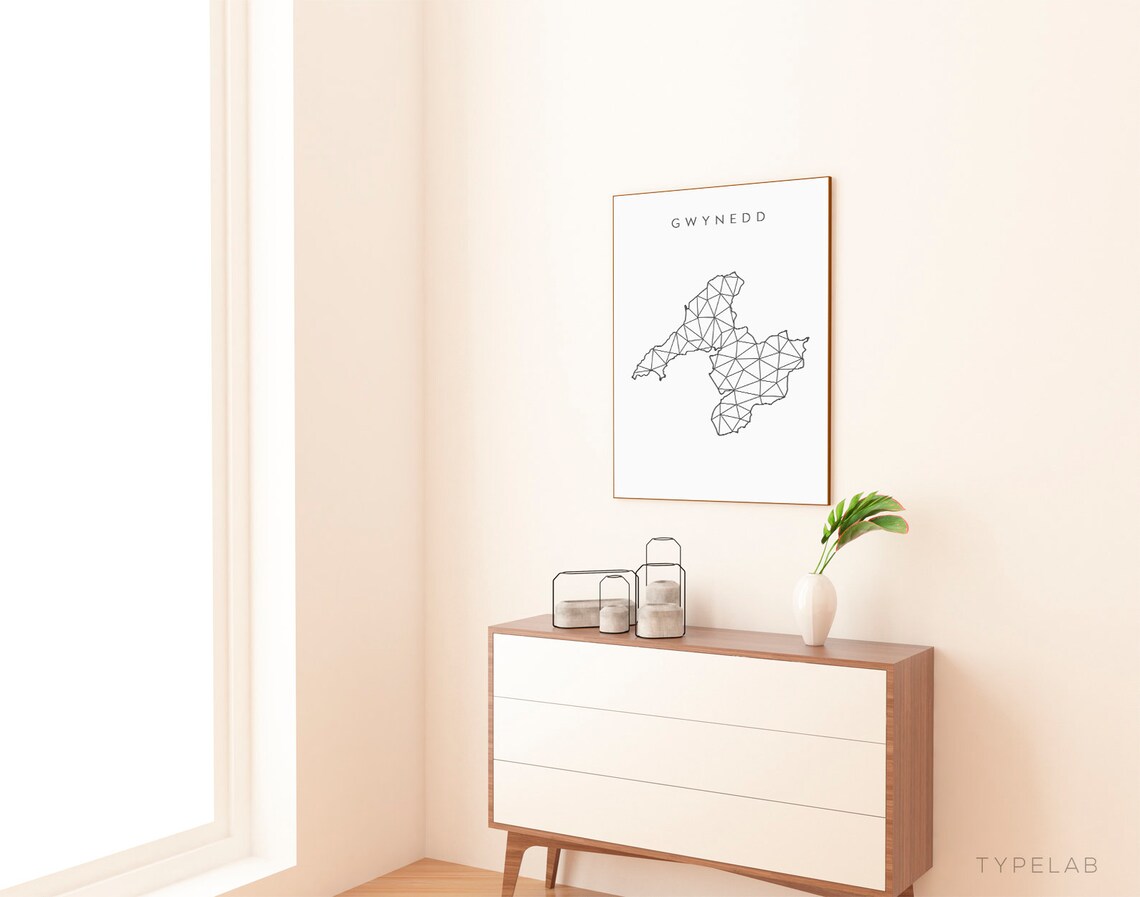 Gwynedd North Wales Map, Minimalist Travel Poster - Image 3
