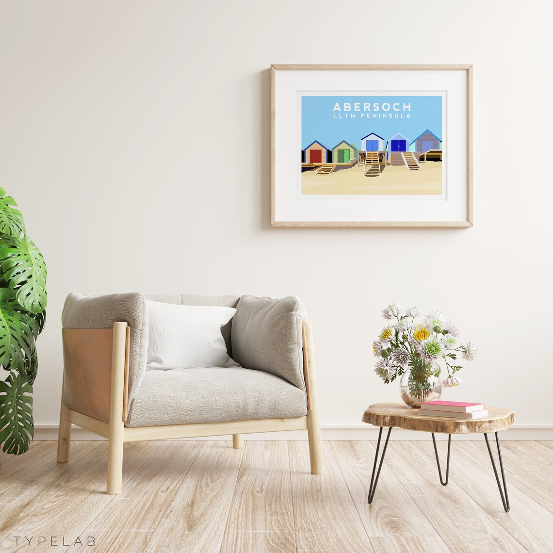 Abersoch Beach Hut Illustration, North Wales Travel Poster - Image 2