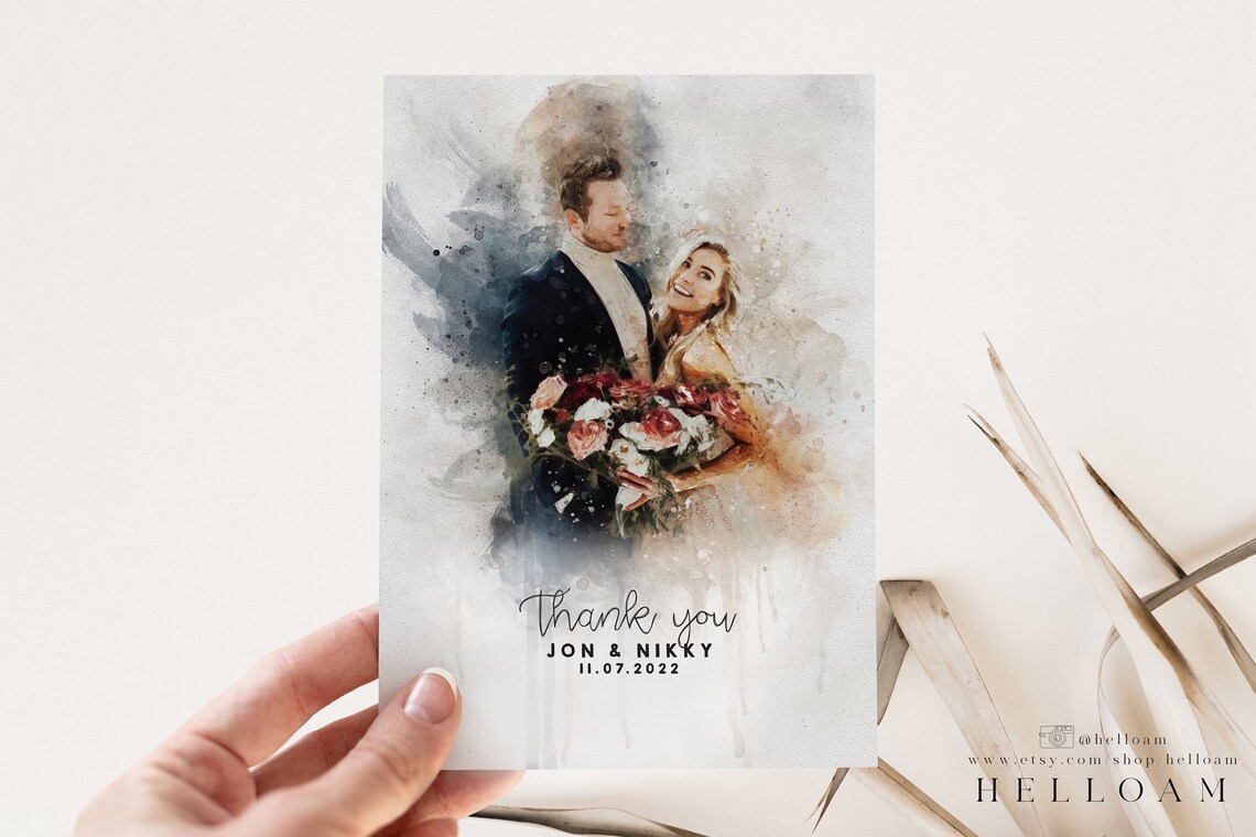 Modern Boho Wedding Thank You, Minimalist Poster