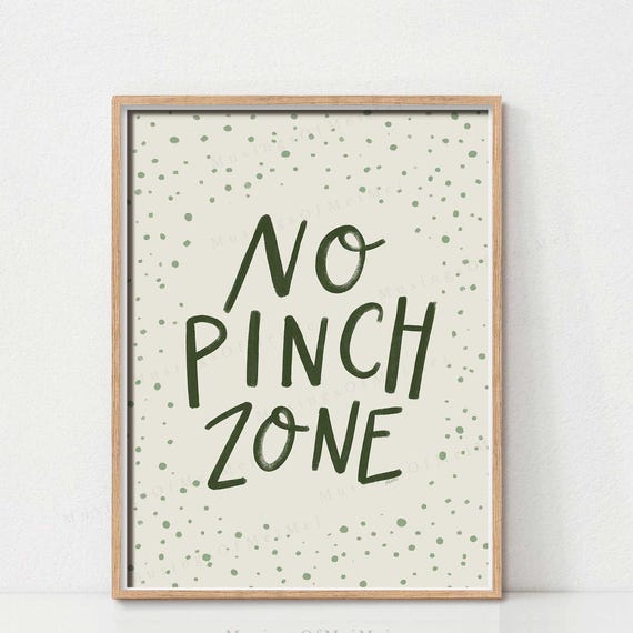 No Pinch Zone Wall Art Funny St Patricks Day Green Irish Holiday Decor Playful Shamrock Poster Lucky Festive Home Artwork