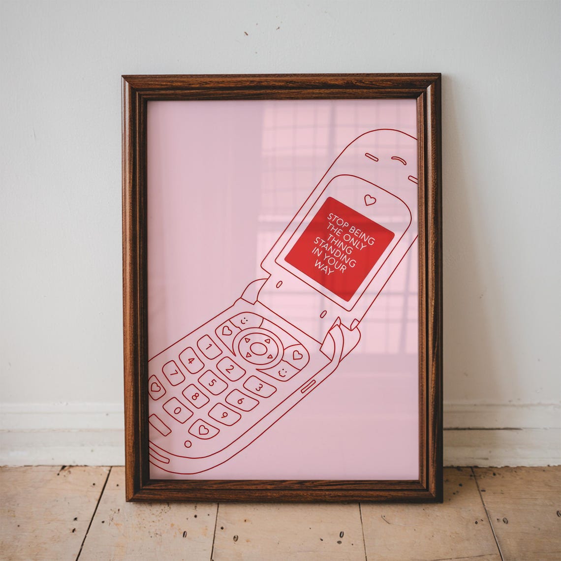 Stop Being the Only Thing Standing in Your Way Flip Phone Pink Poster