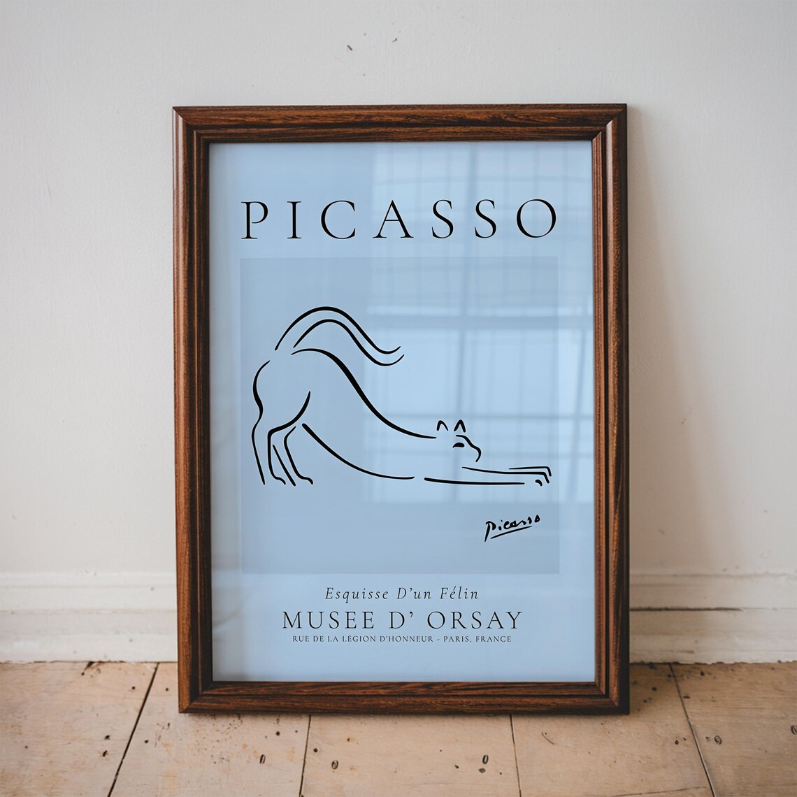 Picasso Esquisse Dun Felin Stretching Cat Line Drawing Art Poster