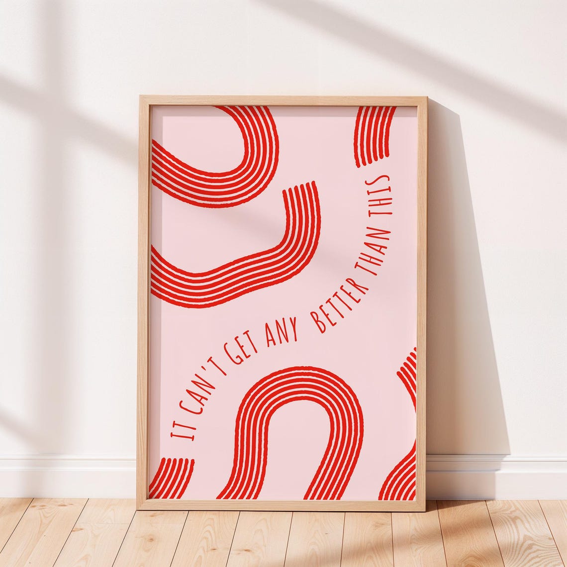 It Cant Get Any Better Than This Positive Wall Art Typography Motivational Print Decor Apartment Pink Home