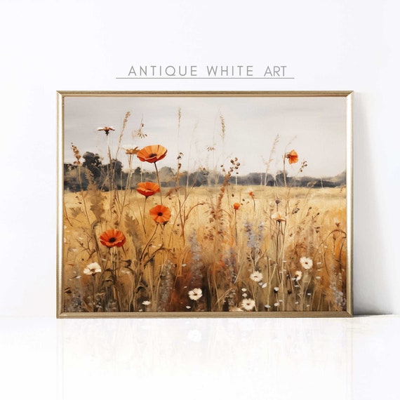 Fall Wildflowers Art Print, Autumn Flowers Decor