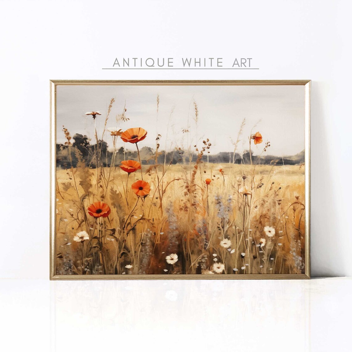 Fall Wildflowers Art Print, Autumn Flowers Decor