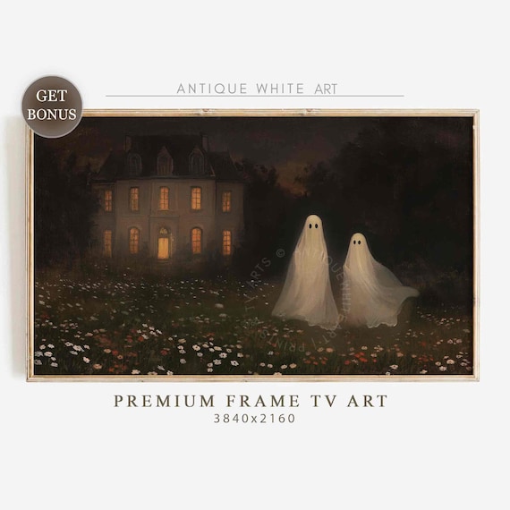 Spooky Ghosts Tv Art Halloween Frame Tv Art Dark Fall Art For The Frame Tv Rustic Fall Painting Vintage Cottage Moody Ghost Art Tv499