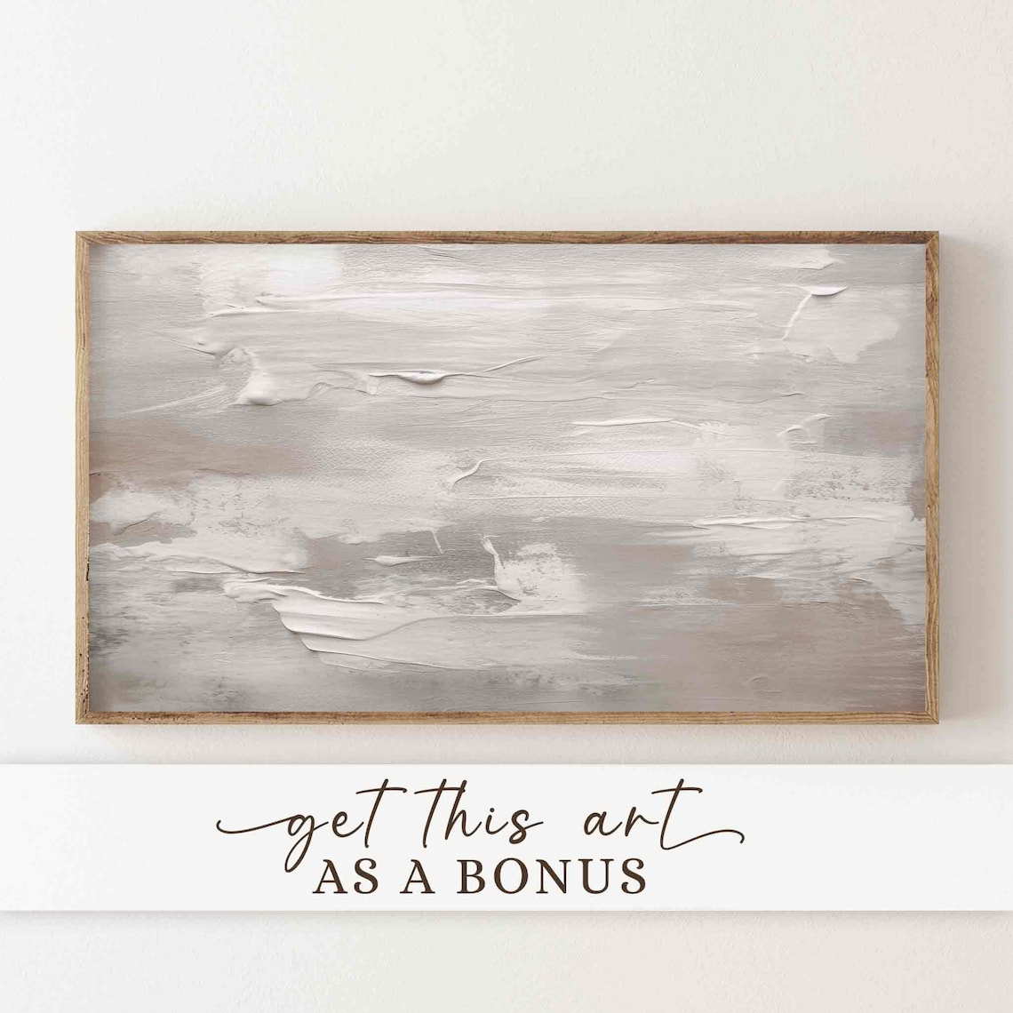 Abstract Minimalist Oil Painting, Neutral Modern Art - Image 2