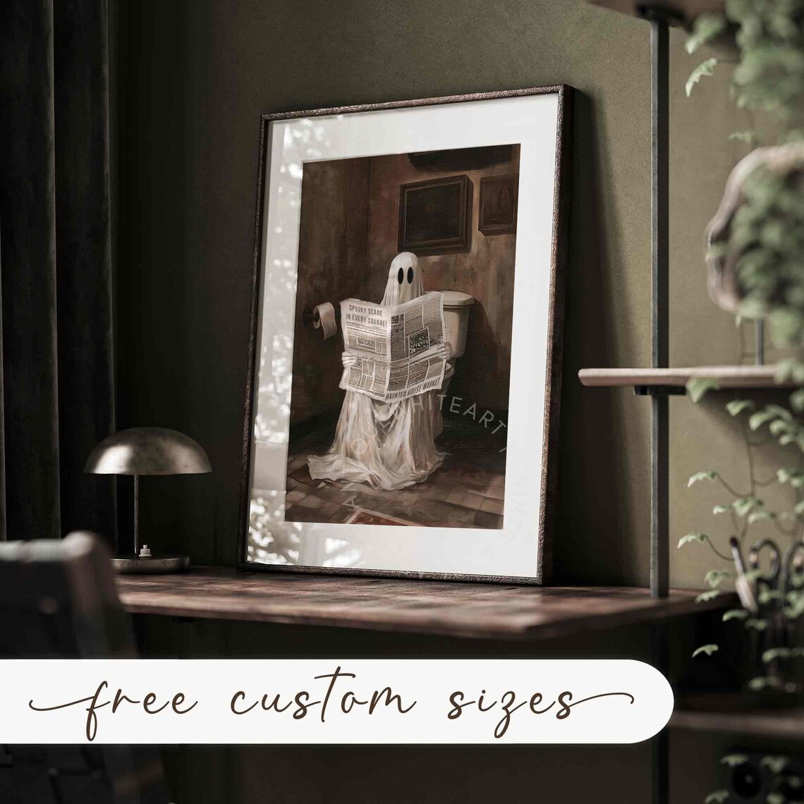 Spooky Halloween Ghost Toilet Bathroom Art Print - Image 2