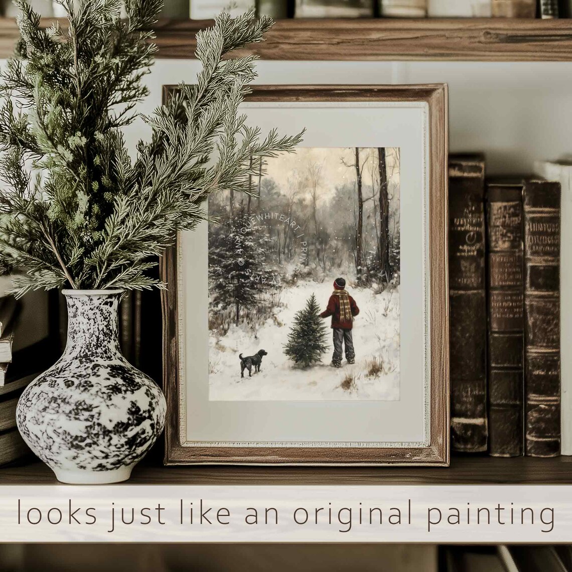 Winter Wall Art, Vintage Rustic Christmas Decor - Image 2