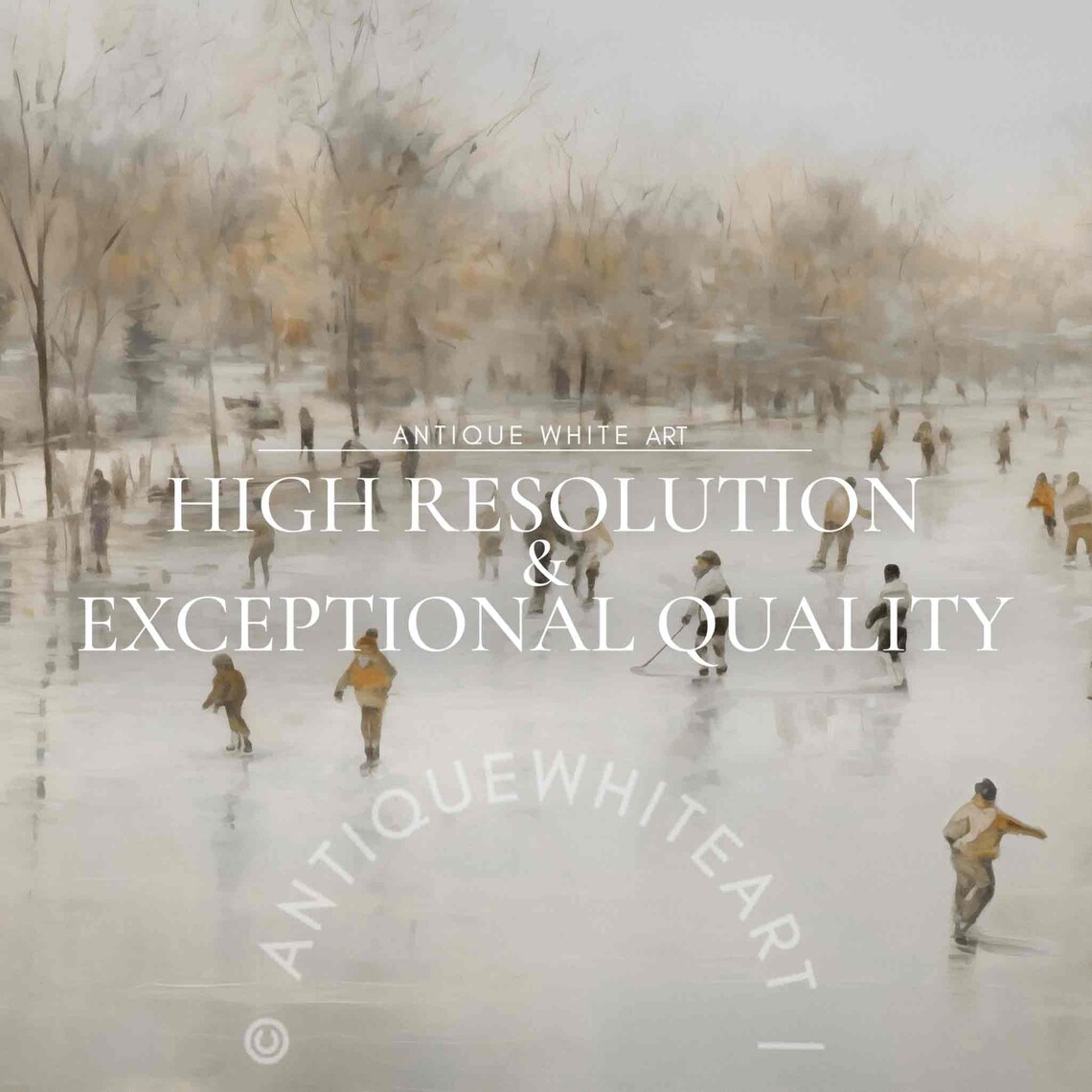 Vintage Style Winter Landscape Christmas Art Print - Image 4