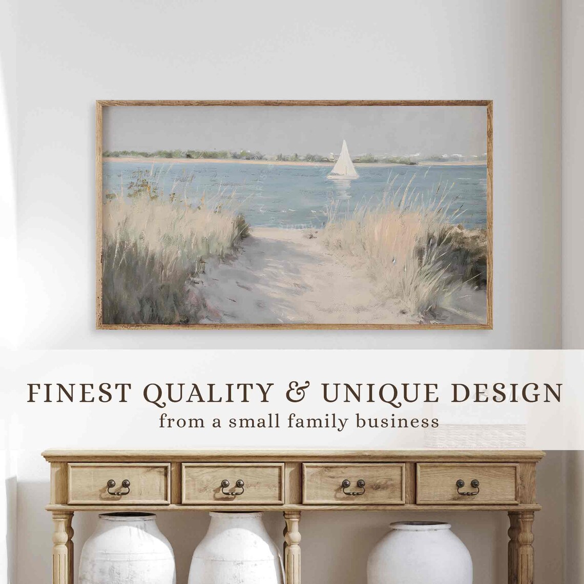 Coastal Landscape Lake House Beach Travel Poster