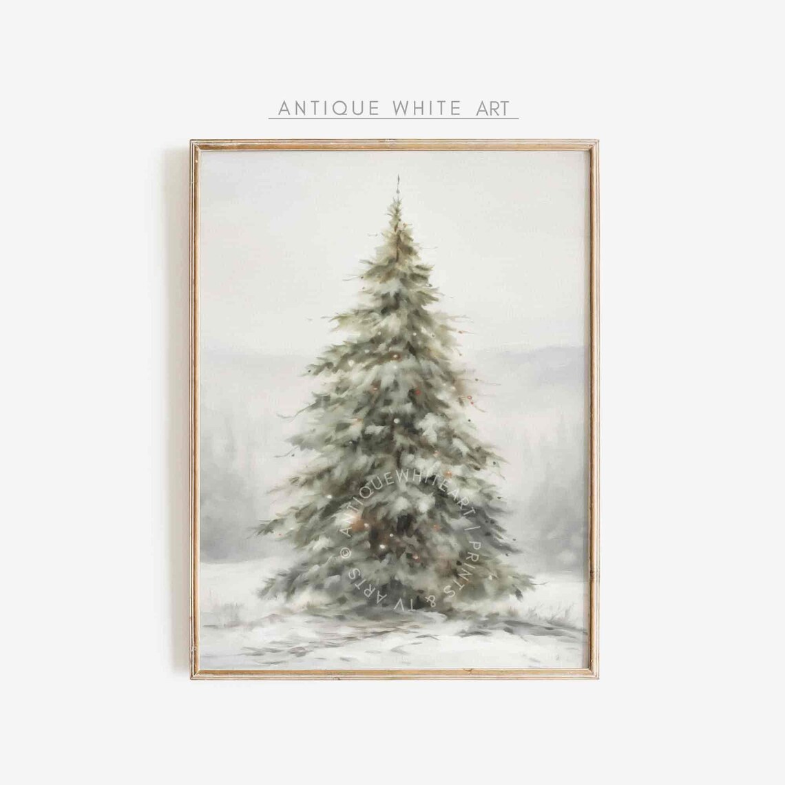 Christmas Tree Print, Moody Farmhouse Winter Decor