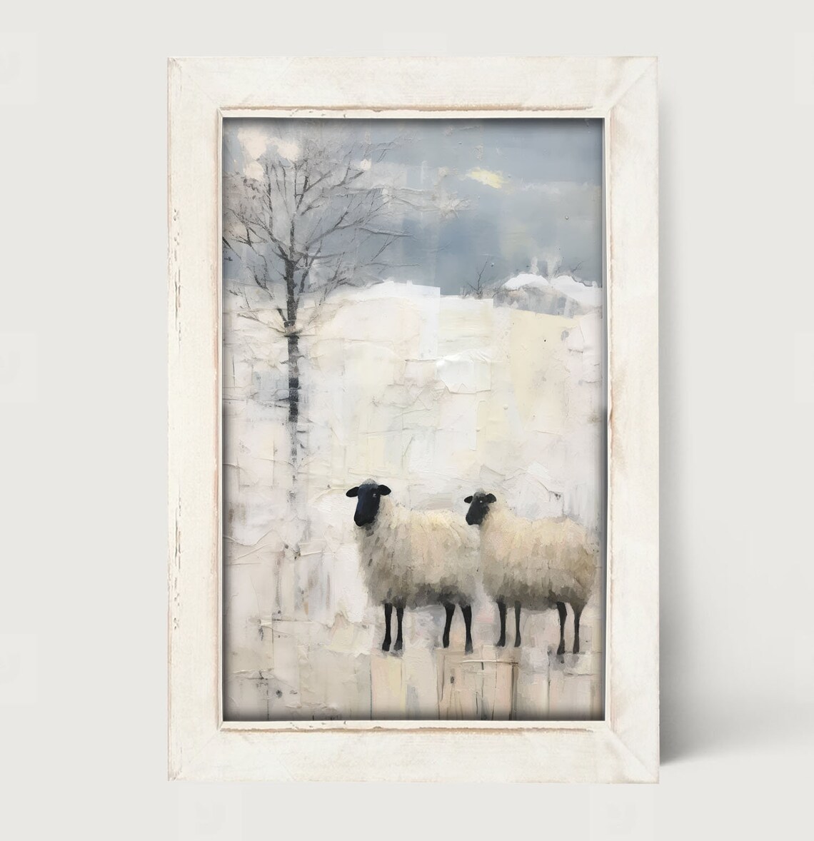 Winter Sheep Farm Animal Art Print, Farmhouse Decor - Image 2