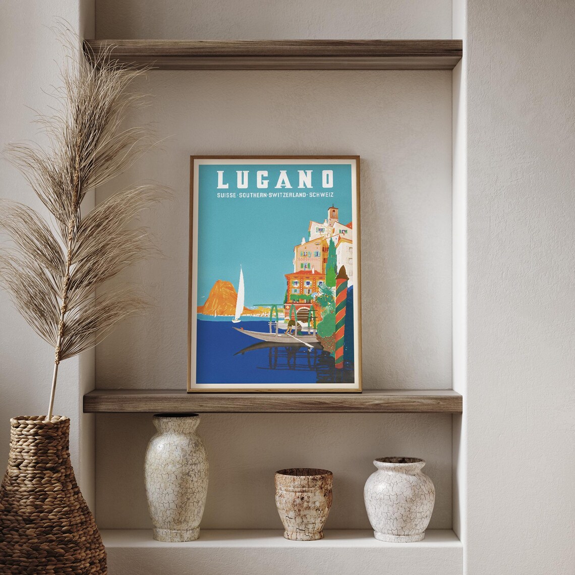 Lugano Switzerland Vintage Travel Poster, Travel Poster - Image 2
