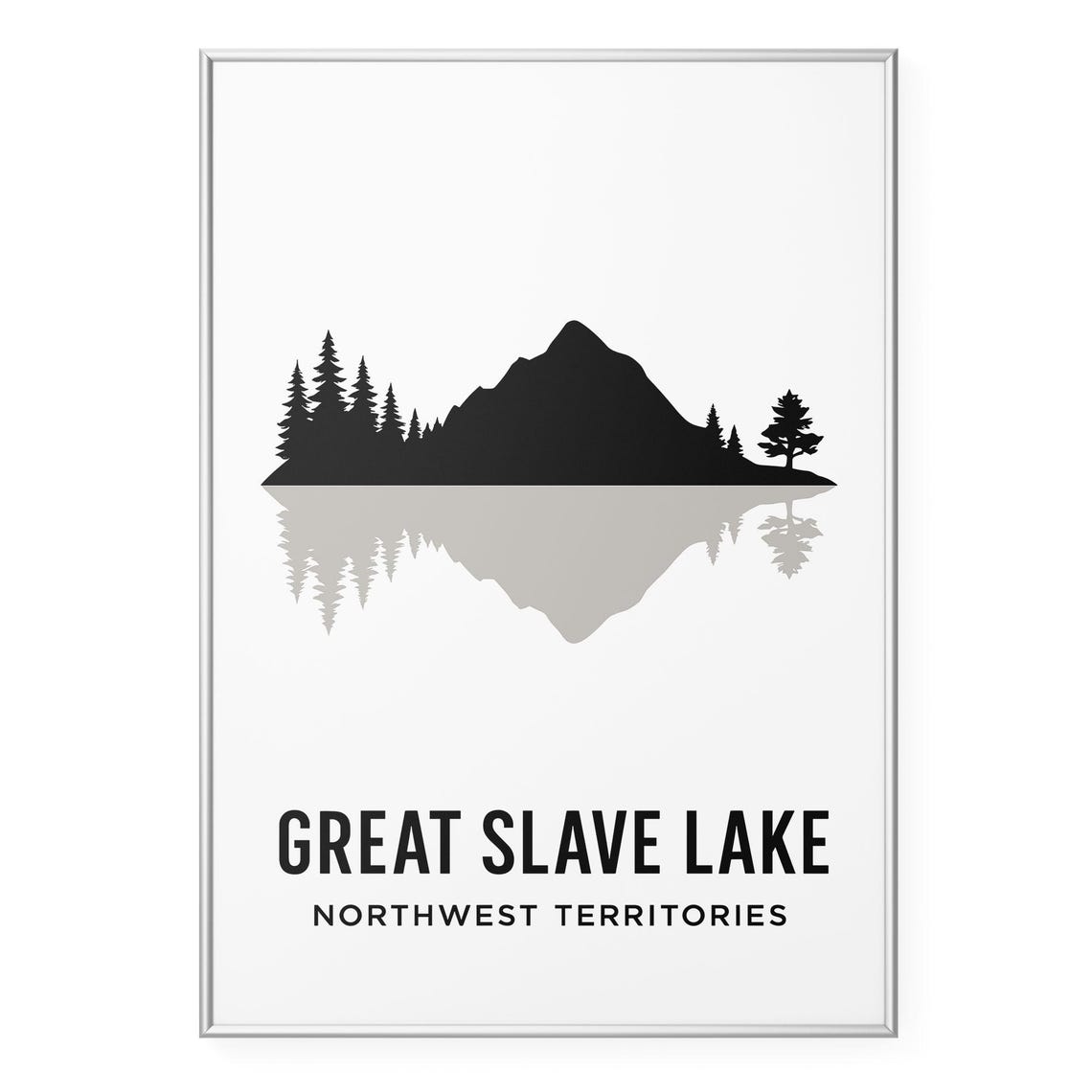 Great Slave Lake Northwest Territories Mountain Silhouette Poster